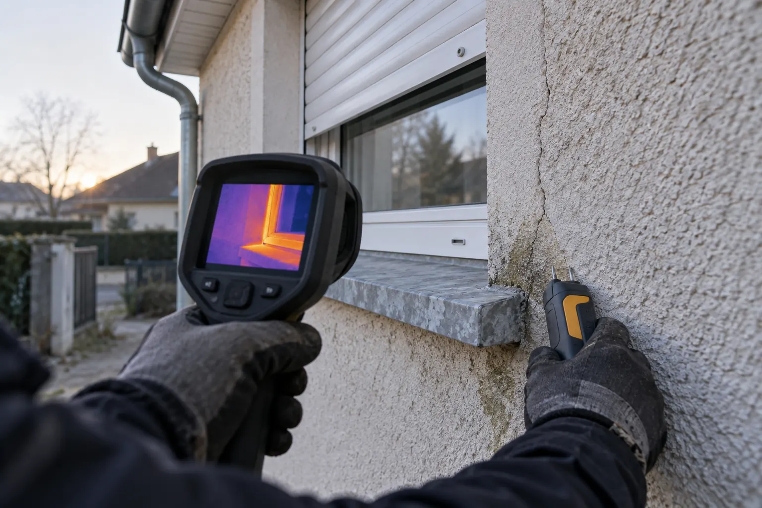 Diagnostic et contrôle de l'humidité d'une façade avant un chantier d'isolation extérieure
