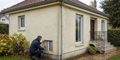 Contrôle de la durée de vie d'une ancienne isolation extérieure encore intacte sur un pavillon en Île-de-France